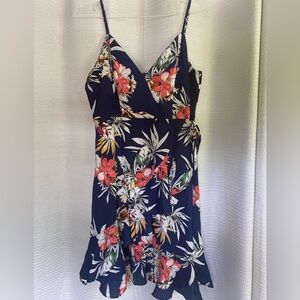 Floral Print Navy Dress